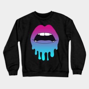 Vaporwave Dripping Lips Open Mouth Crewneck Sweatshirt